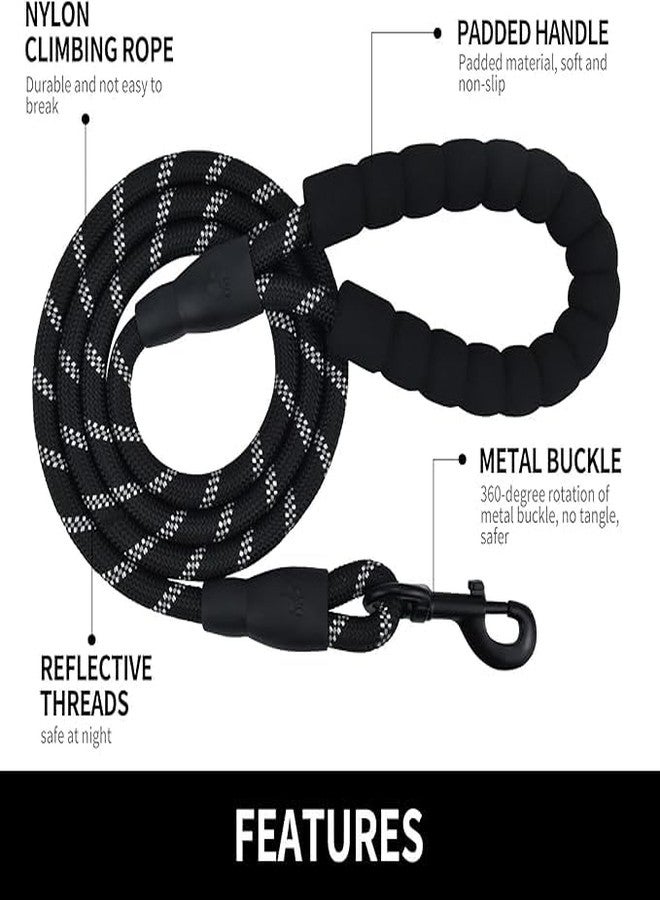 Kelexx Strong Reflective Dog Leash for Small Medium Large Dogs - Heavy-Duty Rope Lead with Soft Padded Handle, 360° Tangle-Free Swivel Clip, Durable & Safe for Night Walking - Image 4